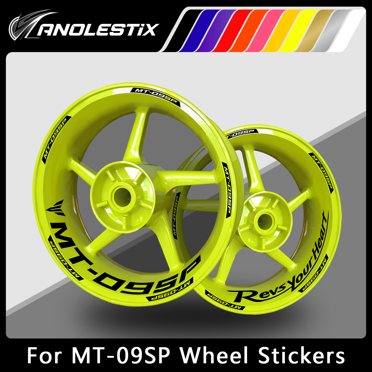 AnoleStix Customized Reflective Motorcycle Wheel Sticker Hub Decal Rim Stripe Tape For YAMAHA MT-09 SP MT09 SP