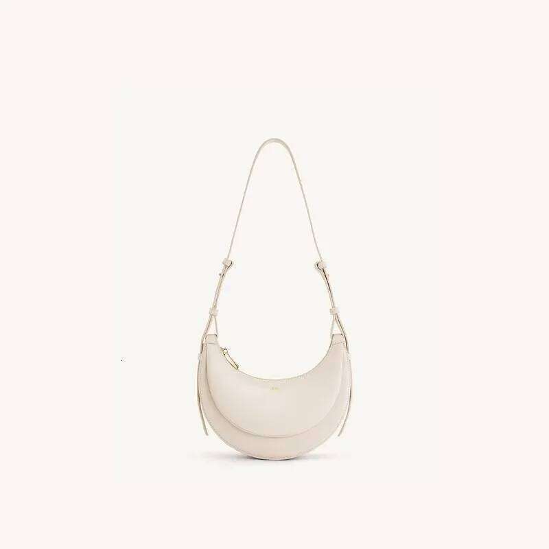 Crescent Niche Design Special-Shaped Semicircular One-Shoulder Armpit Genuine Leather Women's Crossbody Tote Bag
