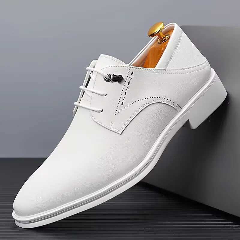 Spring/Summer New Men Shoes Comfy Luxury White Black Men Casual Shoes Lace Up Business Style Dress Shoes Men Loafer Shoes Y250715