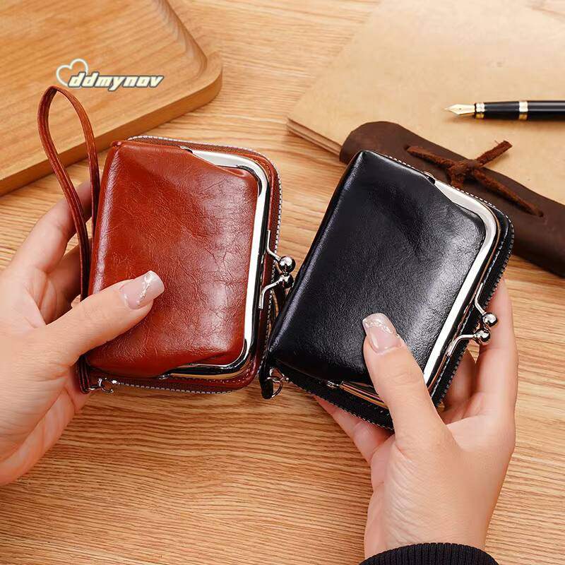 New Womens Wallet Wrist Strap Short Retro Style Coin Change Storage Bag Girls Portable Mini Card Holders Zipper Money Clip C03 ddmynov