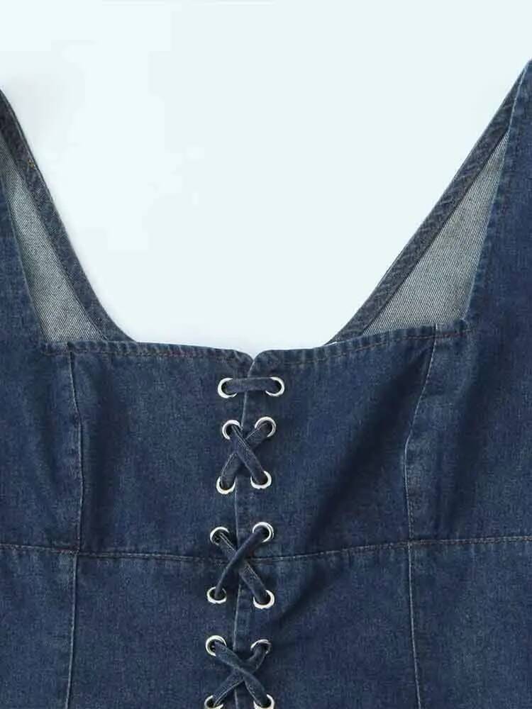 European And American Style Women's Clothing New Fashion All-Match Solid Color Strap Washed Sleeveless Denim Vest