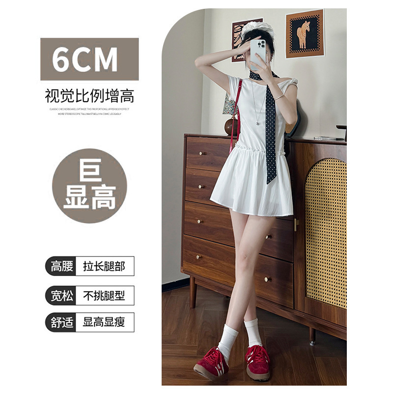 2025 French Style White Off-Shoulder Dress for Women, Summer New Design, Waist-Cinching Slimming Half Skirt, Patchwork A-Line Short