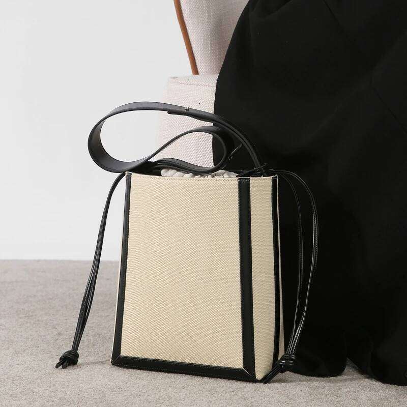 Jonlily Women Retro Canvas Shoulder Female Handbag Totes Small Bucket Crossbody Commuter Bag Daybag Purse -Kg1590
