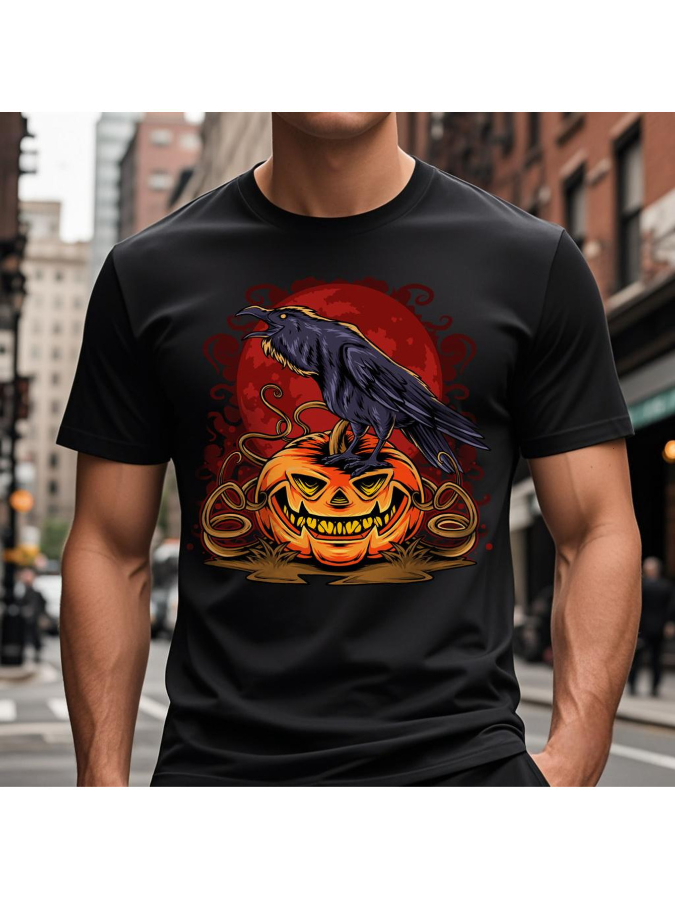 VogueEpoch 180g black text Graphics White Round collar Cotton S-3XL Men Short sleeve Adult T Shirts Halloween Wed 52