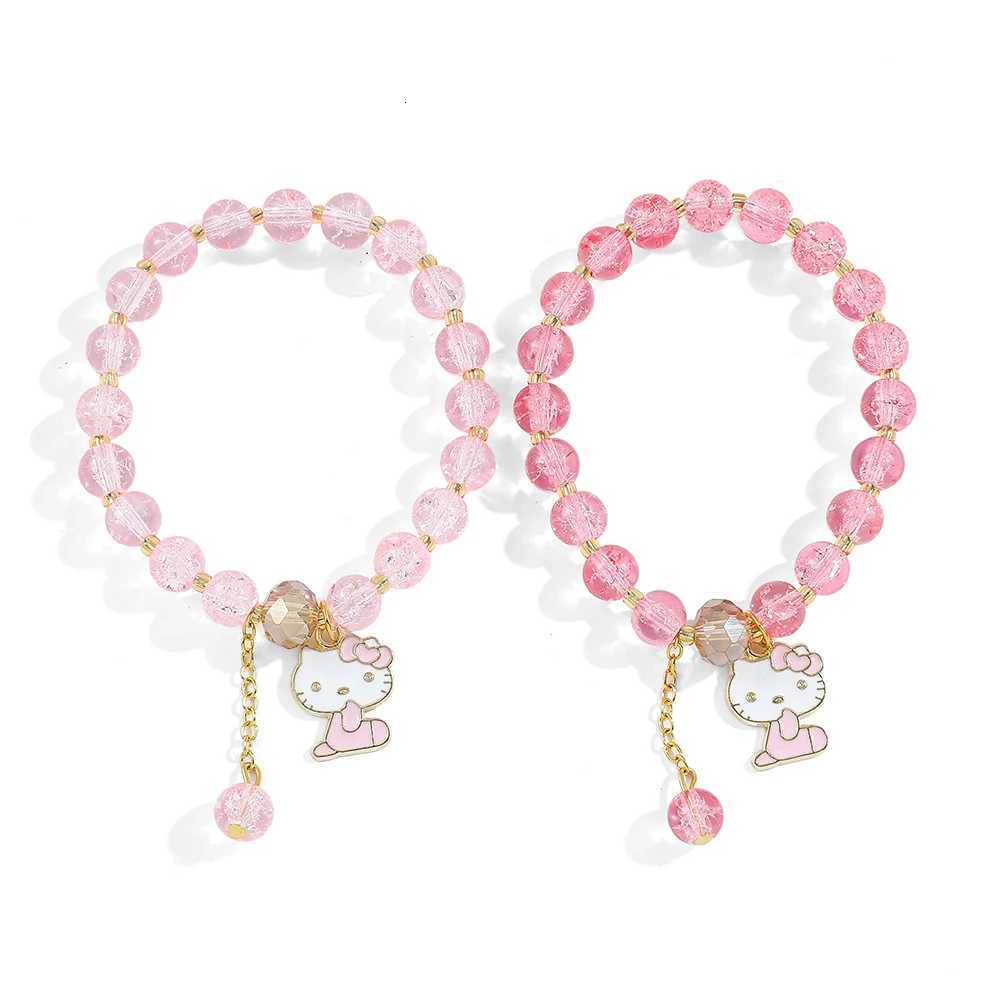 Sanrio Bracelet Y2K Hello Kitty Crystal Beads Charms Bracelets For Girls Jewelry Accessories Couple Friend Giftsw250716