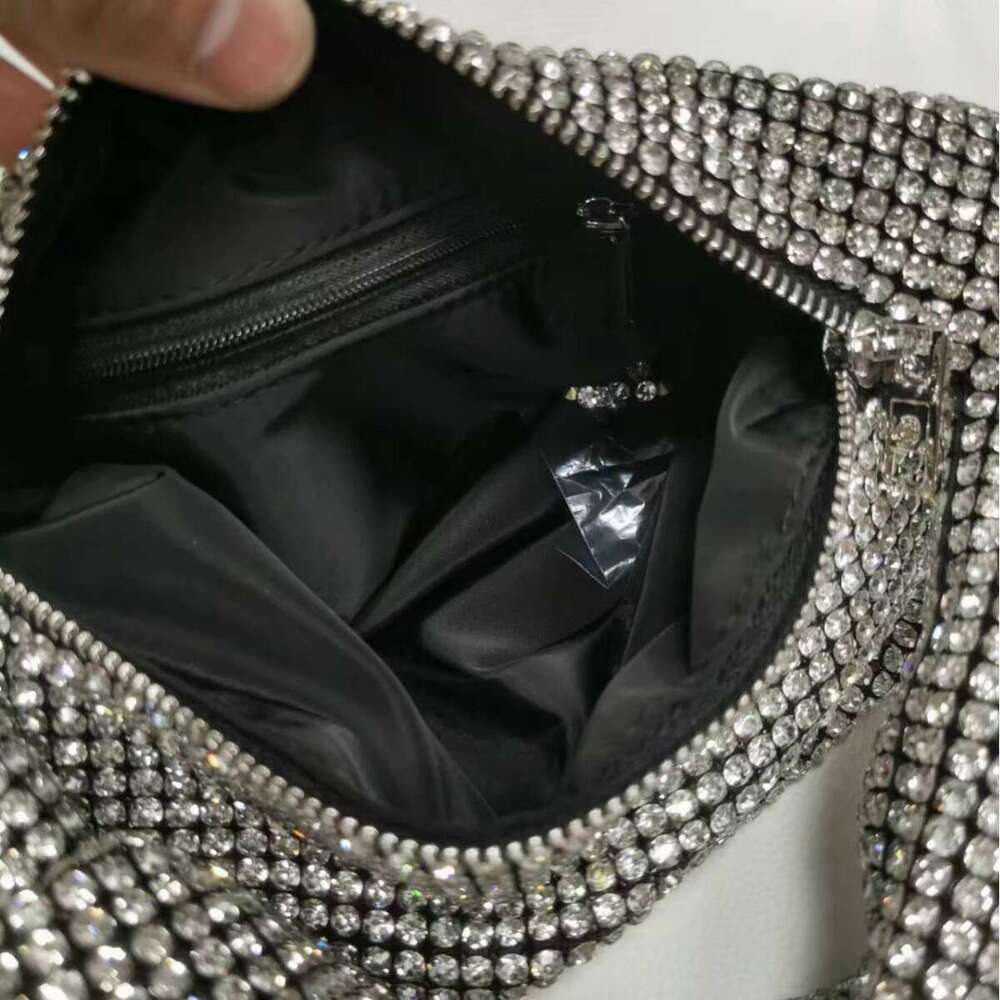Fashion Simple Rhinestone Full Inlaid Shiny Diamond Knot Handbag Style Women's Bag