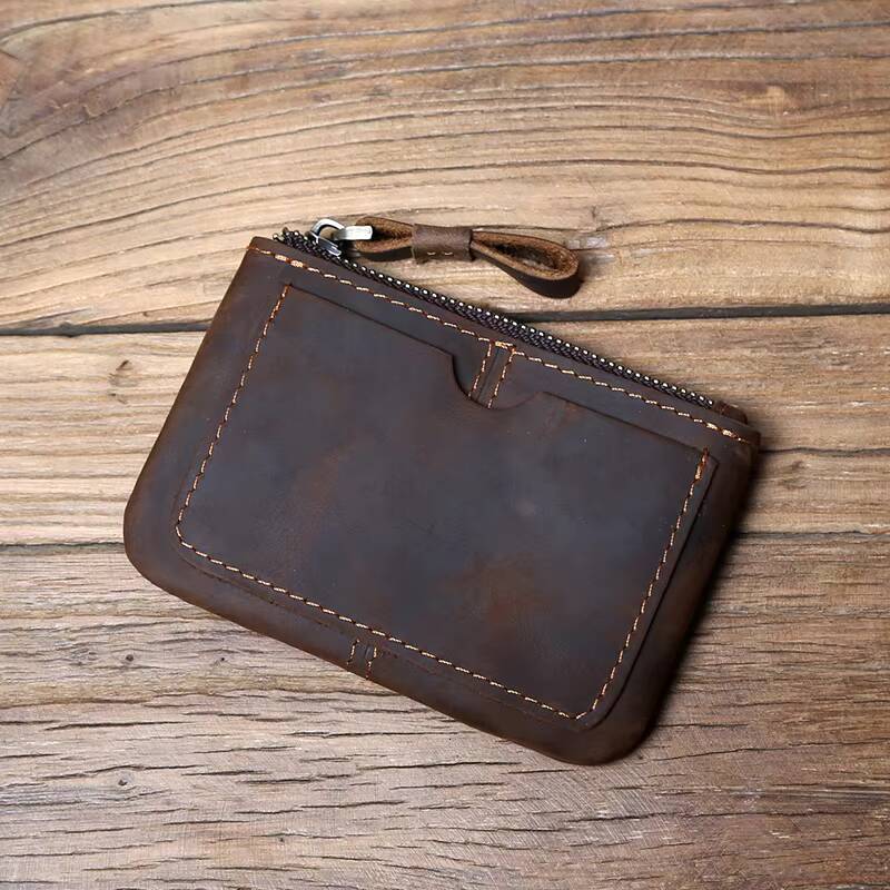 Mini Mens Coin Wallet Retro Leisure First Layer Cowhide Ladys Change Purse Crazy Horse Leather Credit Card Bag ddmynov