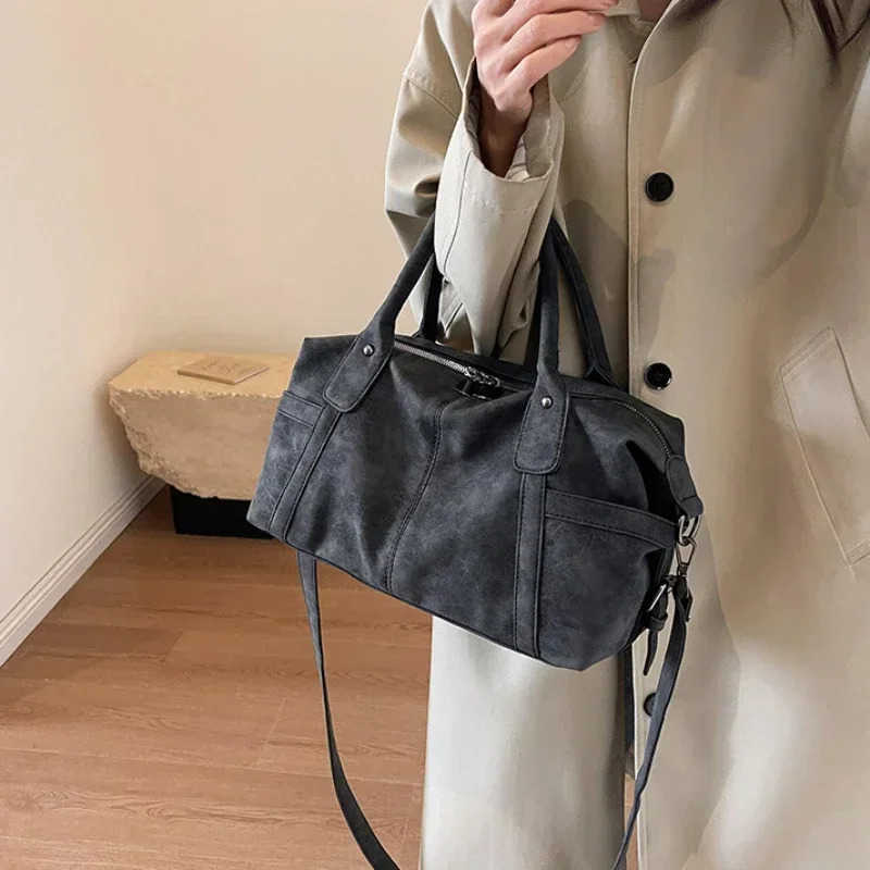 Korean Fashion Retro Design PU Leather Shoulder Bags for Women High Capacity Armpit Bag Female Crossbody Bag Tote Handbags M250716