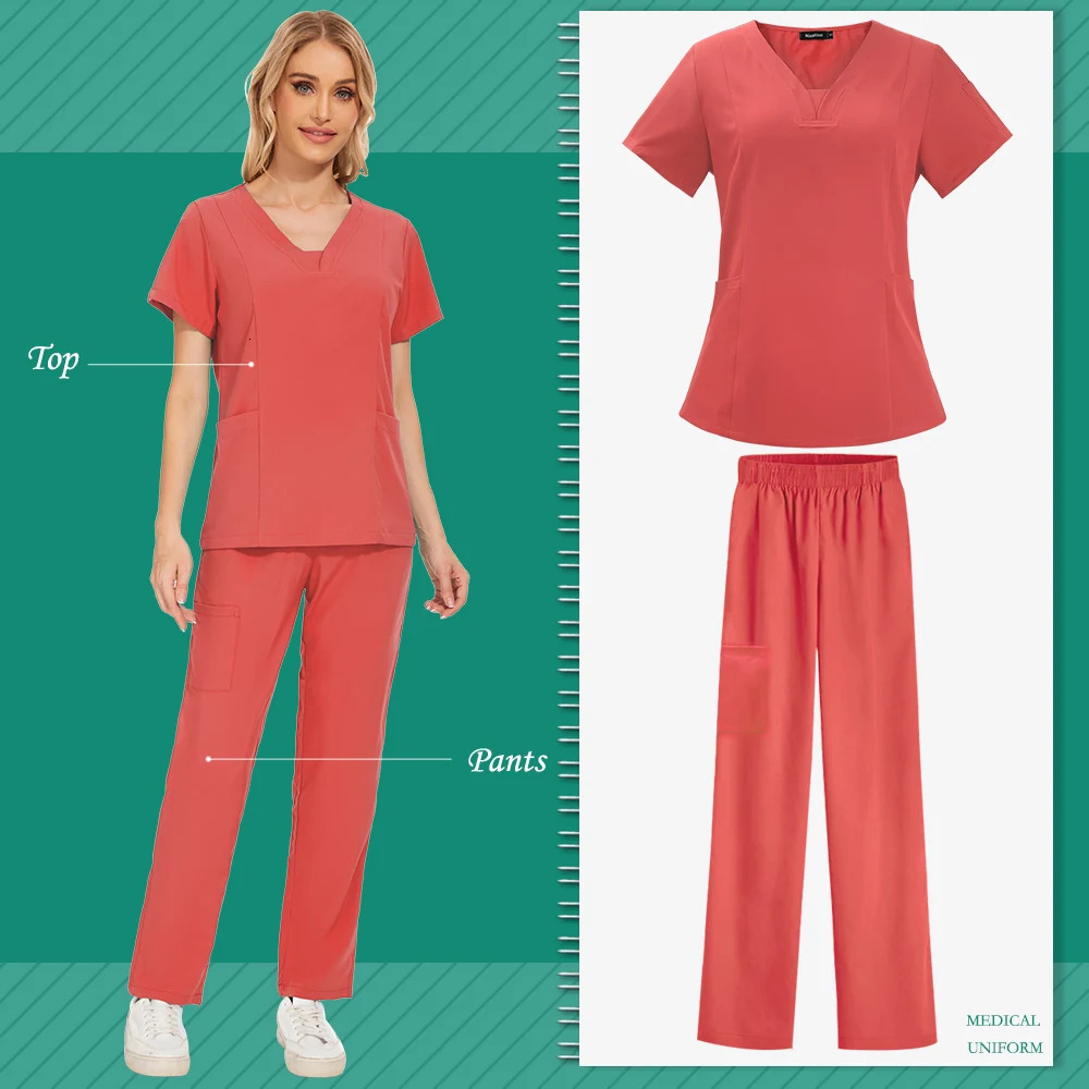 Clinical Uniform Fashion Scrubs Suit Uniform Hospital Scrub Joggers Clothing Doctor Nursing Uniform Scrubs for Women Set 250715