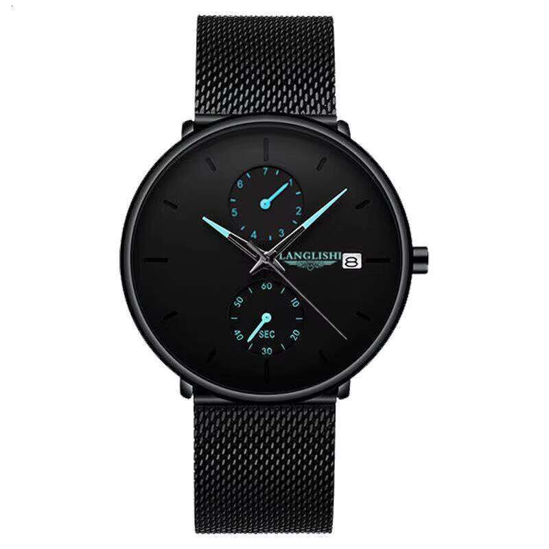 DHgargets Men's Slim Student Watch - 50M Waterproof Stainless Steel Quartz Wristwatch with Date & Luminous (Model 6202)