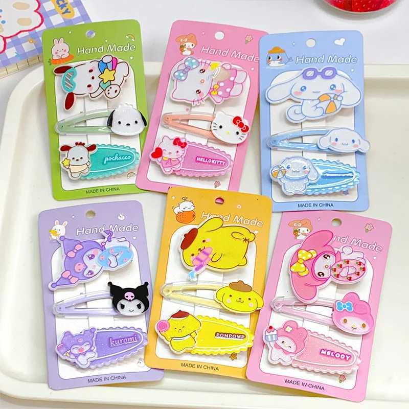 Sanrio ute tsartun Sanrio hair clip sweet girl acrylic hair clip broken hair clip BB clip bangs side clip hair accessory w250716