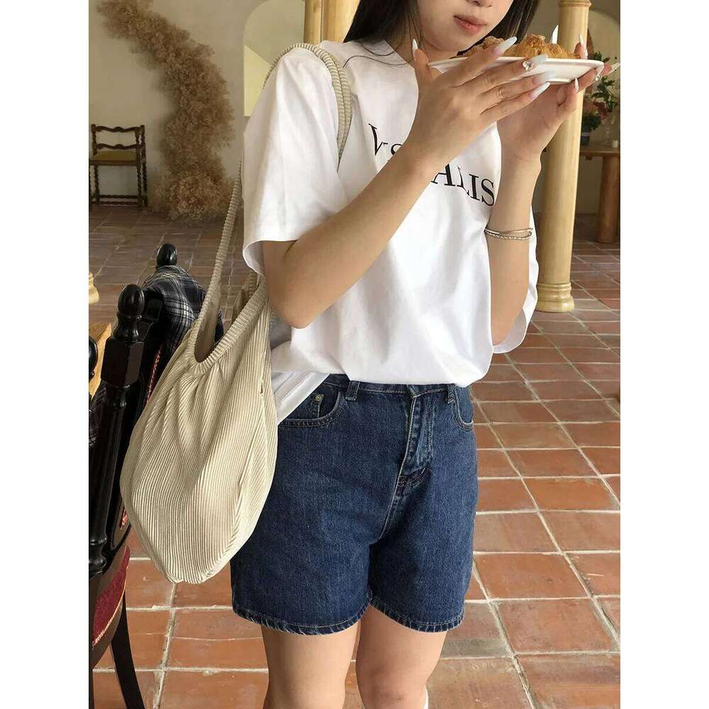 Large Capacity Pleated Tote Shopping Handbag Ruched Design Reusable Work Shoulder Bag Portable Women Summer Beach Purse