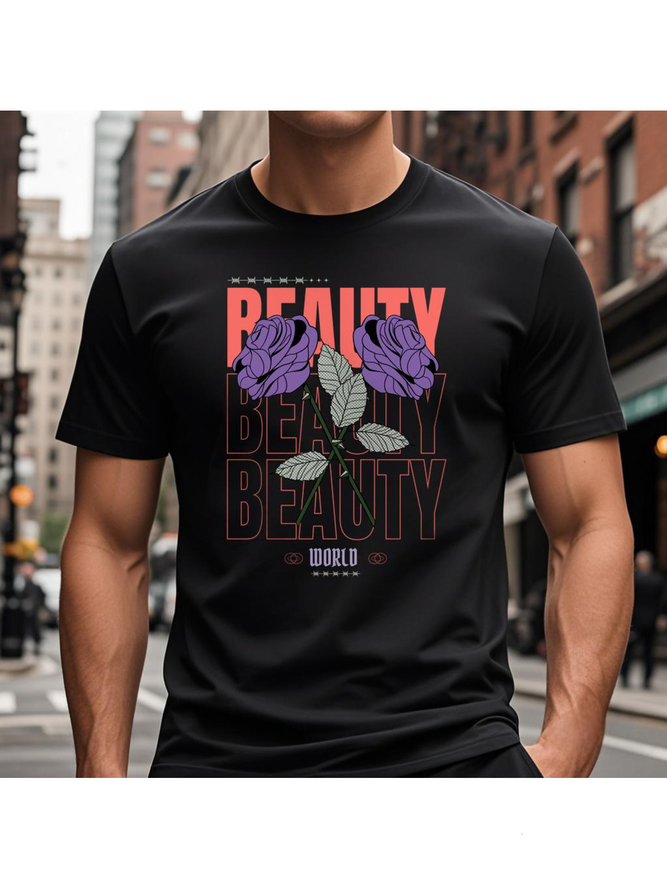 VogueEpoch S-3XL 180g Graphics Round collar Adult text T Shirts Short sleeve Cotton Men black White Wed 98