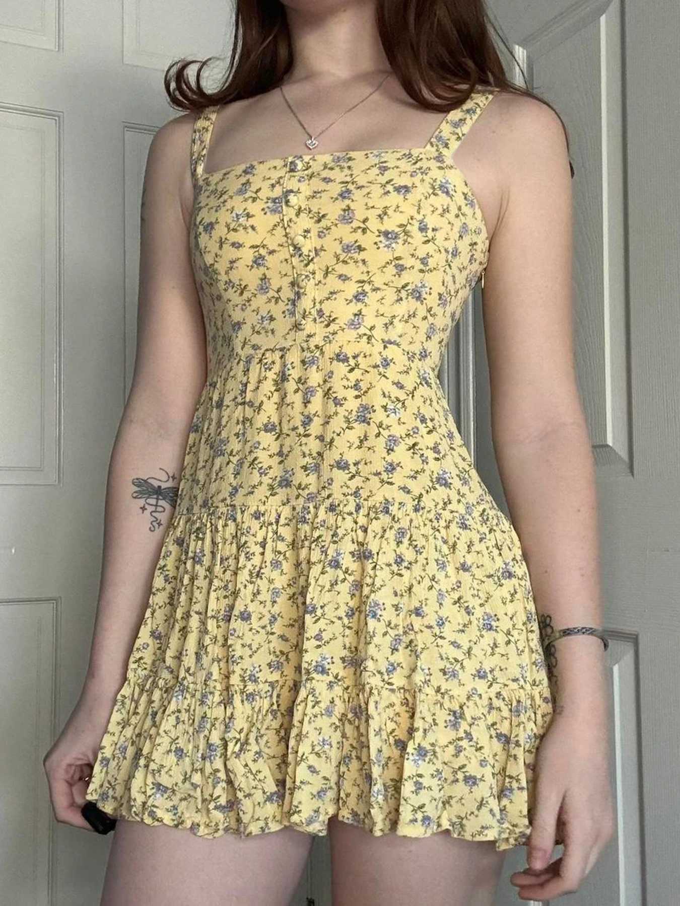 Fashion Small Flowers Prints Summer Womens Camisole Dress Slim Simple Sweet Prairie Chic Mini Dresses R250716