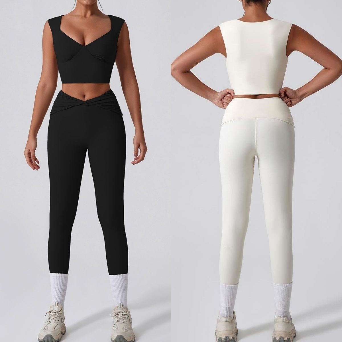511O New Yoga Tight Vest Pants Set Leisure Fitness Quick Dry High Waist Sports Set Women Leisure Fitness Clothing