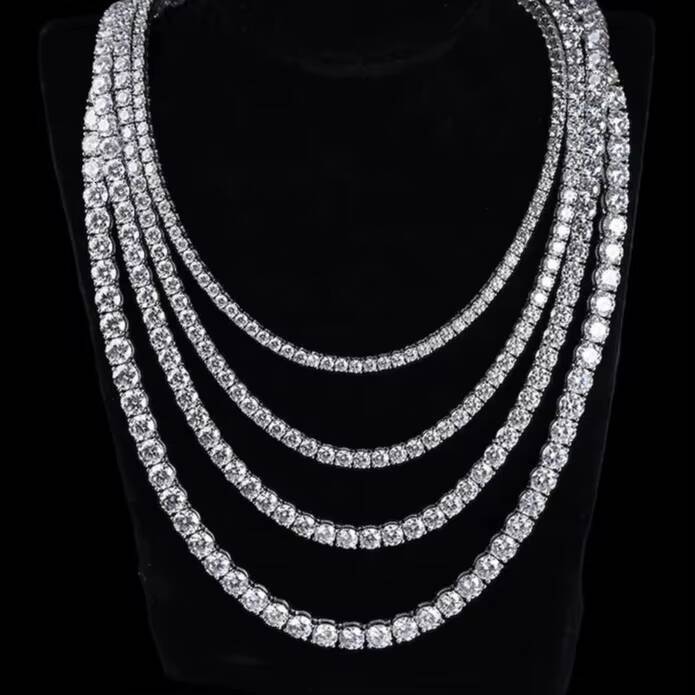 925 Silver VVS Moissanite Diamond Iced Out Custom Tennis Chain Premium Quality Hip Hop Chain for Men Women Fine Chains Necklaces