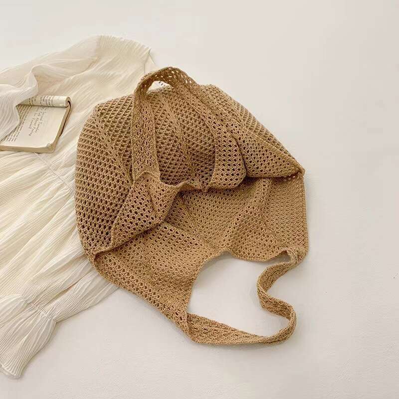 Summer Trend New Woven Women's Handbag Fashionable Stylish Shoulder Mesh Beach Travel Straw Bag
