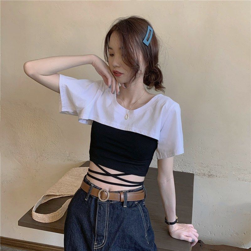 Summer New Women S T Shirt Solid Color Cotton Ultra Short Sleeve T Shirt For Women Summer New Simple Korean Style Design Niche Cover Up Hot Girl Top N
