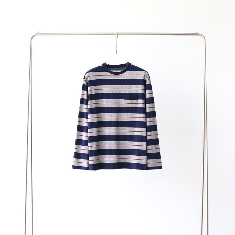 high quality women tshirt long sleeved shirts fashion womens designer top polo collar striped men women T shirt versatile casual loose oversized women tee shirts