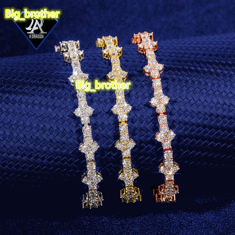 Factory Outlet 3mm S925 Silver VVS1 Moissanite Hip-Hop Tennis Chain Modern Necklace and Bracelet Set
