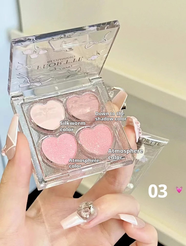 FLORTTE Narcissism Series Eyeshadow 4-color Matte Fine Shimmer Multi-purpose Portable Palette Highlight Blusher Brighten Makeup 250712