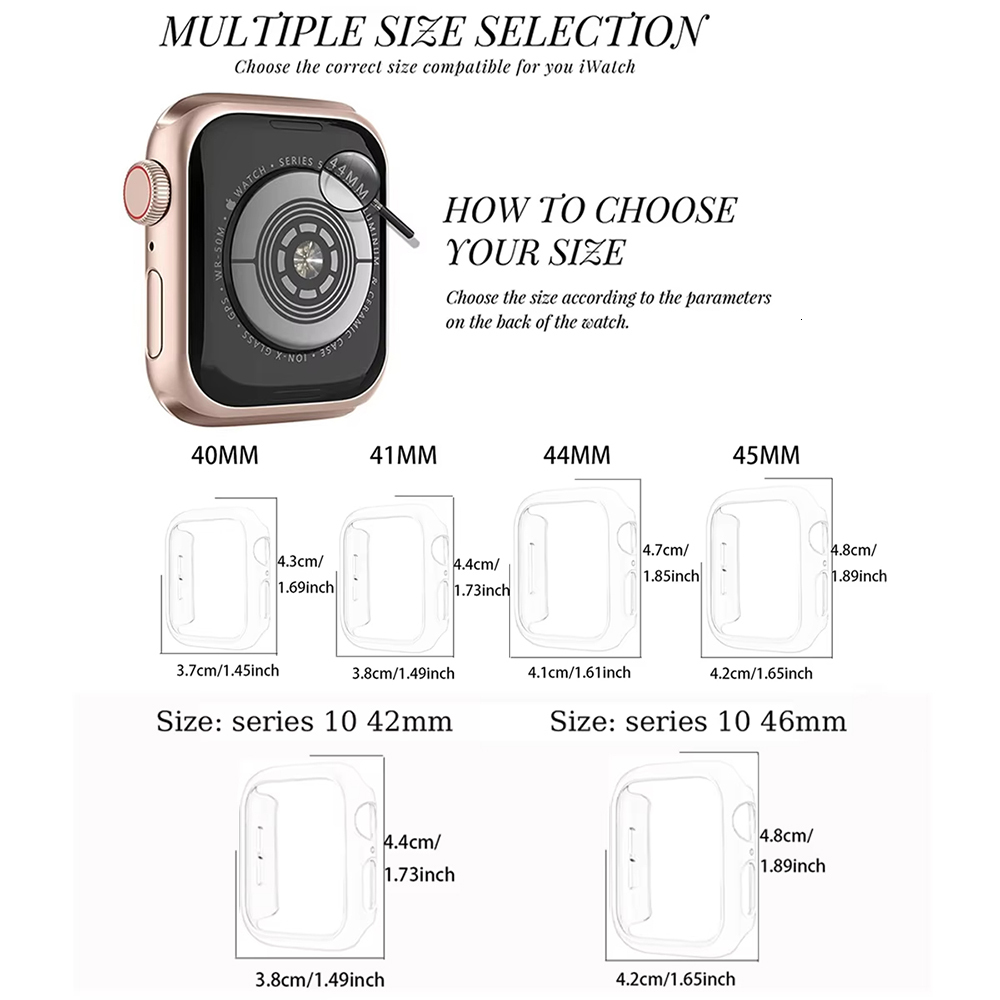 Dia Cover Built-in Tempered Glass Apple Watch 8 Case 45mm 41mm Bling Protective Bumper for iWatch Series 7