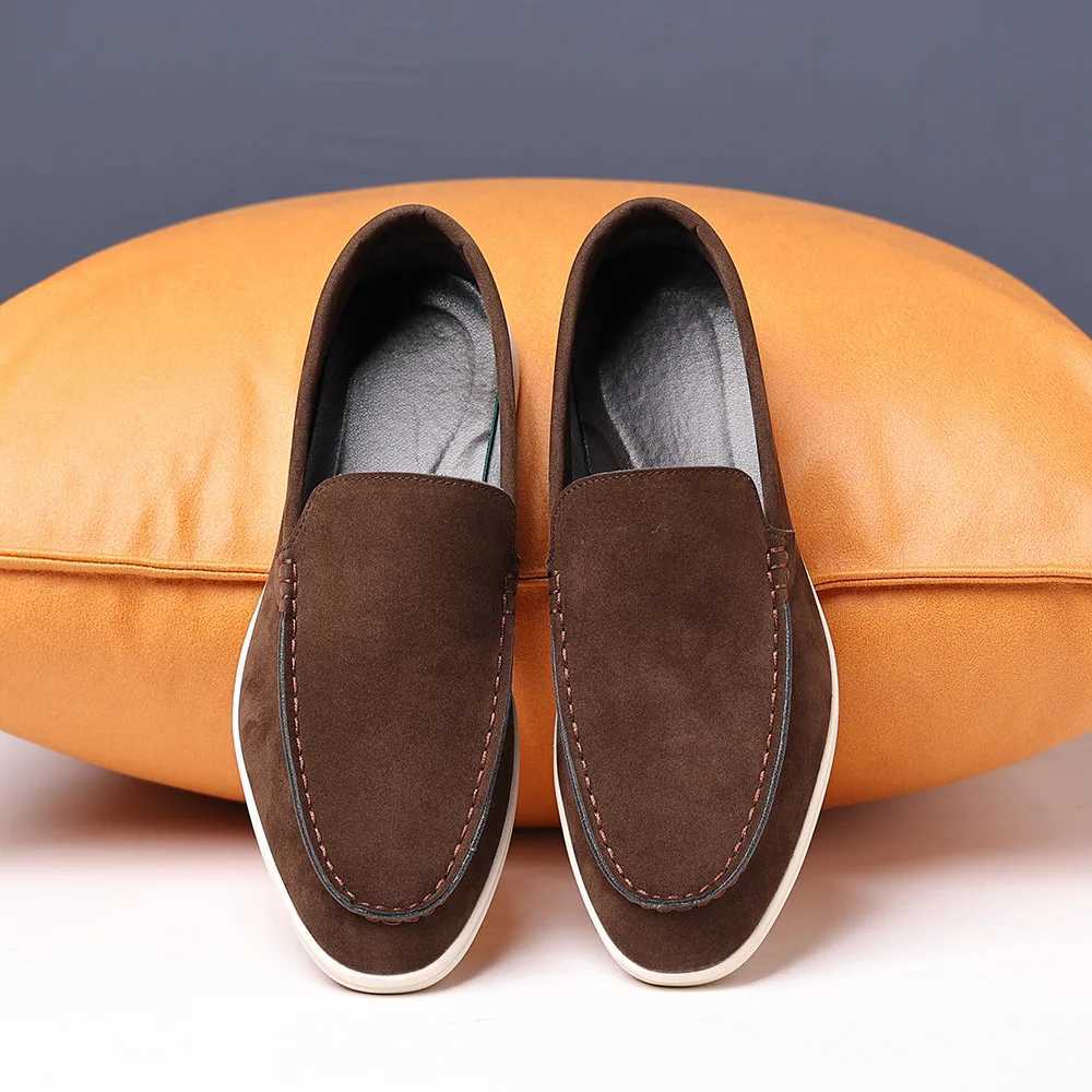 Classic Moccasins Dress Shoes Men Suede Leather Shoes For Men Loafers Formal Wedding Party Shoes Social Flats Size 39-49 W250716