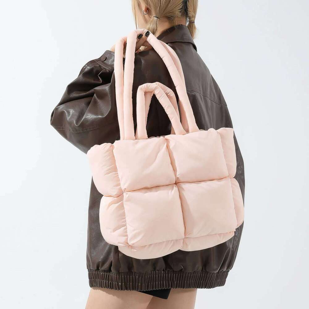 Fashion Soft Puffer Tote Designer Quilted Women Shoulder Bags Nylon Padded Lady Handbags Down Cotton Warm Winter Shopper Bag