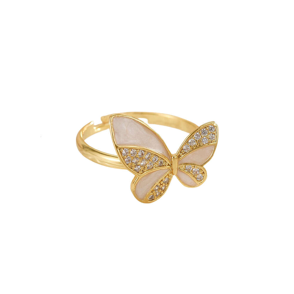 Niche Design Korean Style Personality High-End For Women Light Luxury Micro-Inlaid Zircon Open Ring Jewelry 6Ed
