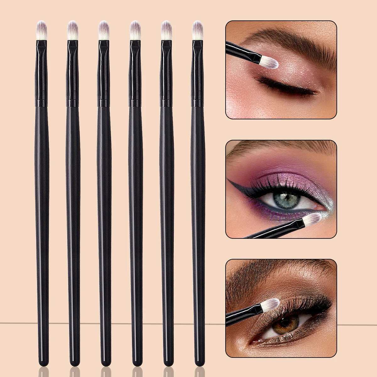 6PCS Professional Makeup Brushes Set - Lip Concealer Detail Eyeshadow Eyeliner Brush with Wooden Handle Beauty Tools XJ2500716