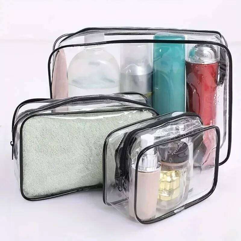 Simple PVC Clear Makeup Transparent Waterproof Cosmetic Storage Case Travel Make Up Organizer Pouch Bath Toiletry Wash Bag X250716