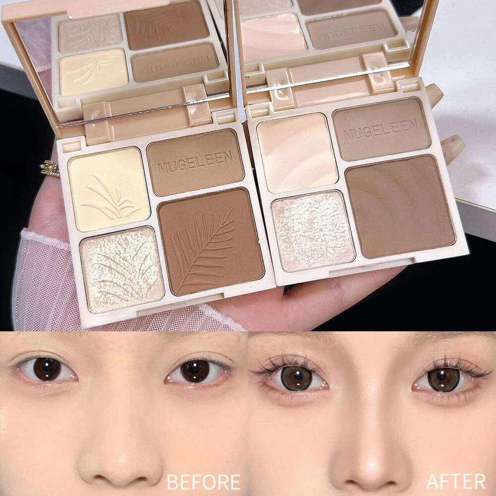 4 Colors Highlighter Contour 3D Facial Bronzer Cosmetic Brightening Beige Matte Highlights Palette Eye Shadow Nose Powder Makeup X250