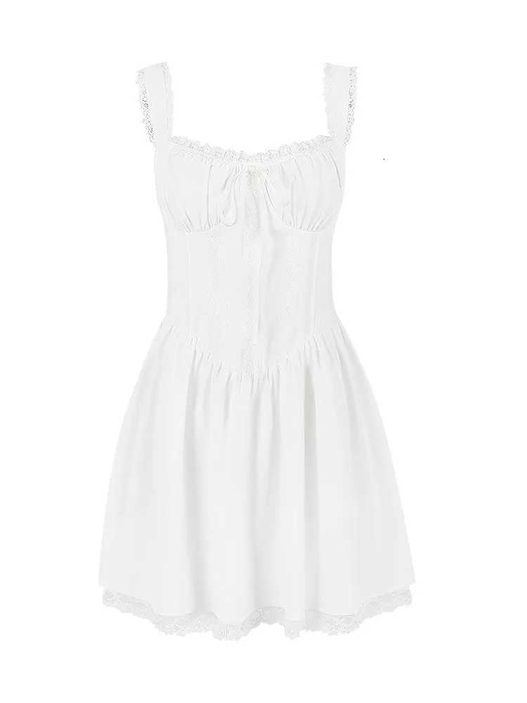 Articat Sexy Spaghetti Strap Bodycon Women Dress Lace Patchwork Camisole Skirt Waist Backless Dress Female Party Club Dresses R250716