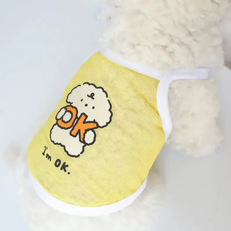 SpringSummer Thin Cute Dog Mesh Tank Top Small Teddy Bear Bobei Cat Clothes Short Vest for Pets Home Garden 250711