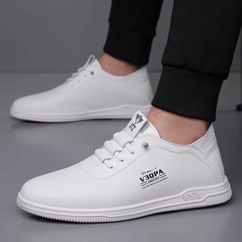 2025 New Designer Increase Shoes for Men Solid Color Fashion Casual Leather Shoes Male Lace Spring Autumn Loafers Man W250716