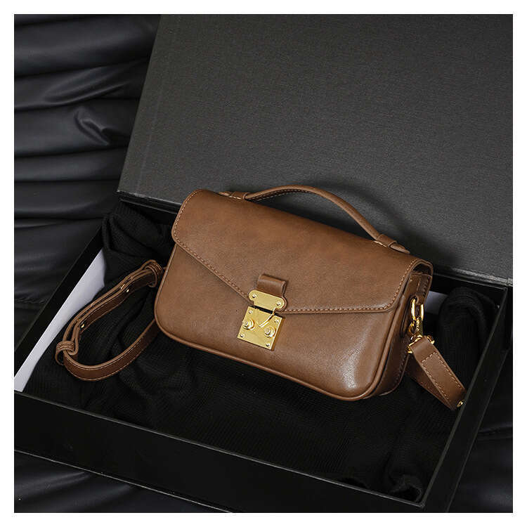 Borse autunno/inverno alla moda in pelle quadrata cuoio sente vintage spalla per viaggiatura versatile borsa trasversale