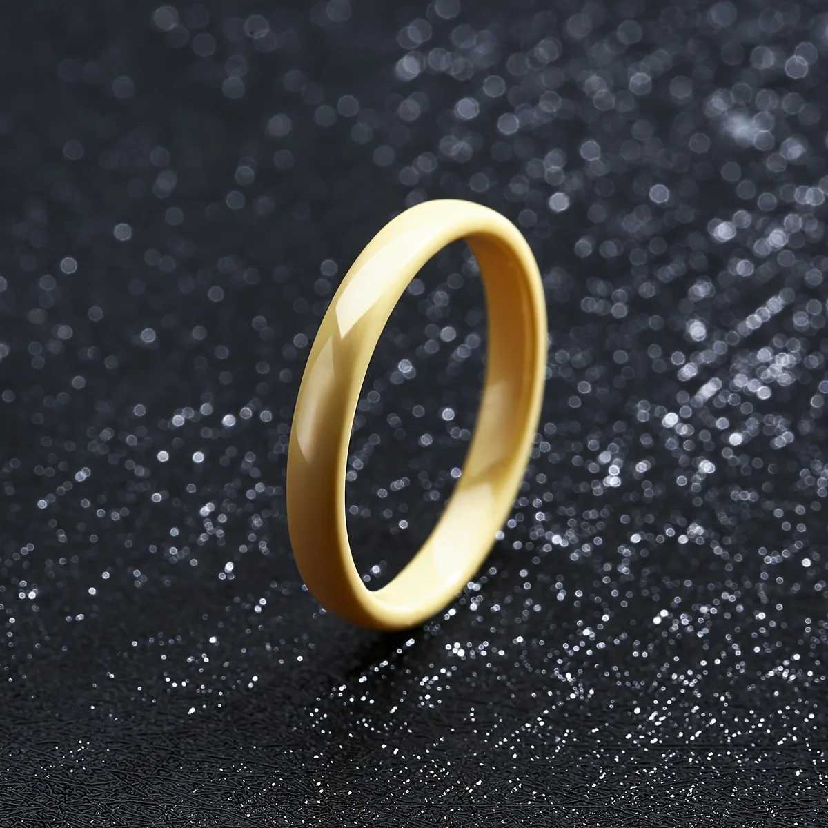 1 Piece 3mm-Wide Bio Ceramic Ring for Women and Mens- Stylish and Hypoallergenic Unisex Couple Rings S250716