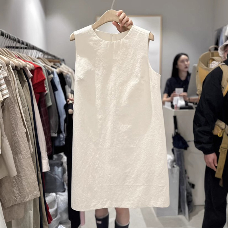 HM166 Versatile Solid Color Sleeveless Vest Dress