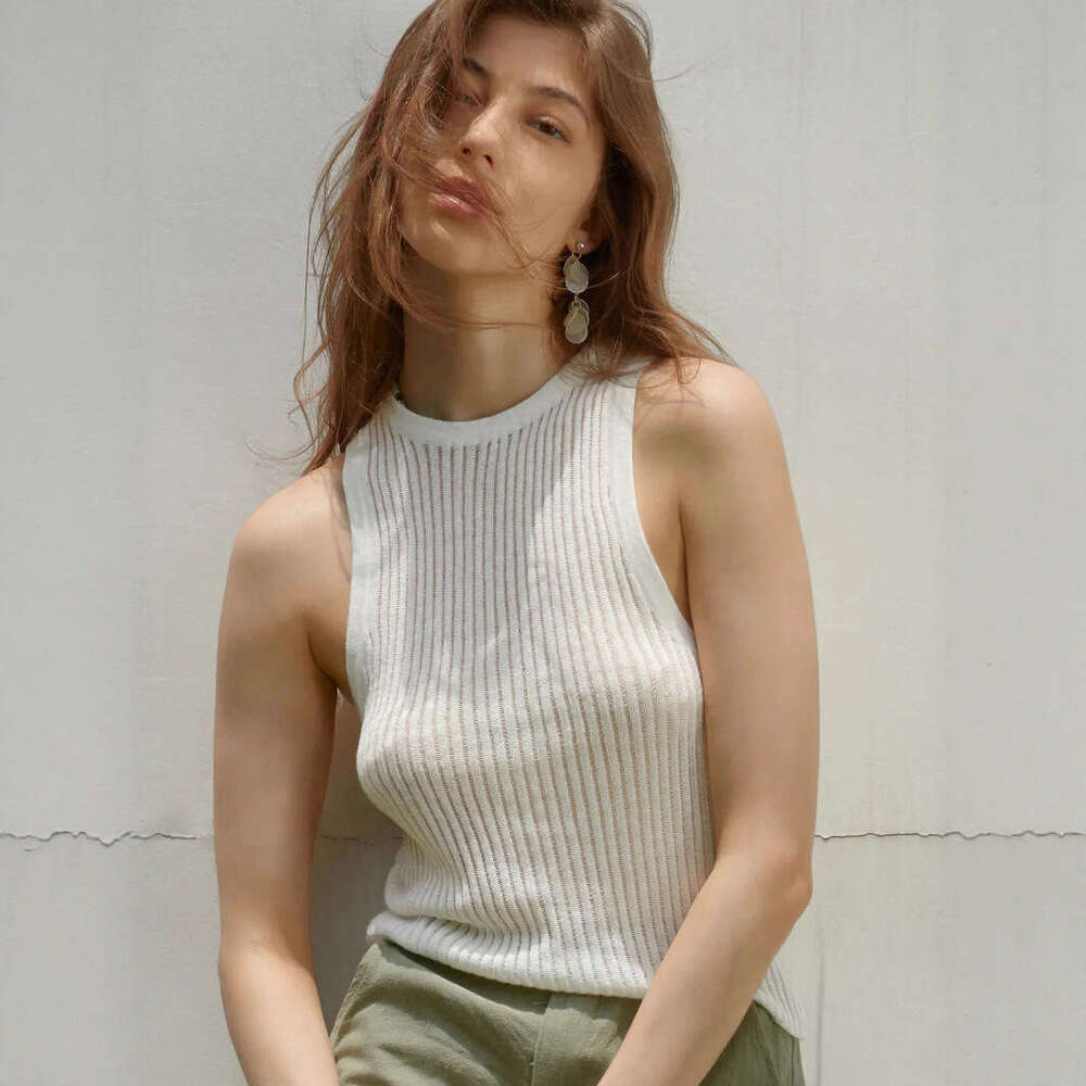 Vest Summer Sexy Hot Girl Ribbed Hollow Out Slim Fit Sleeveless Knitted Top B5