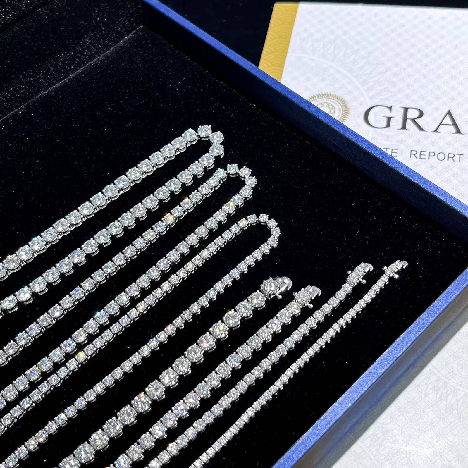 Provence Stock 925 Sterling Silver Tennis Chain in 2mm/3/4/5 Sizes with DEF Moissanite Direct Shipping Hip Hop Diamond Necklaces