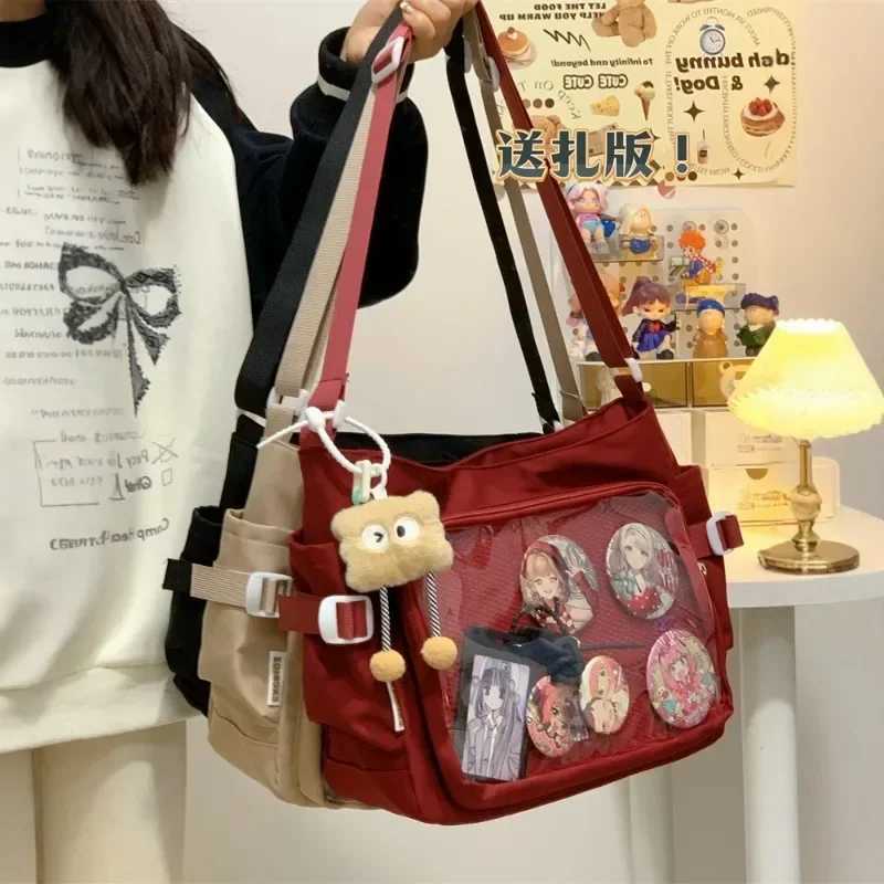 MBTI Luxury Designer Shoulder Bag for Women College Style Casual Transparent Ita Bag Large Capacity Lolita Jk Handbag