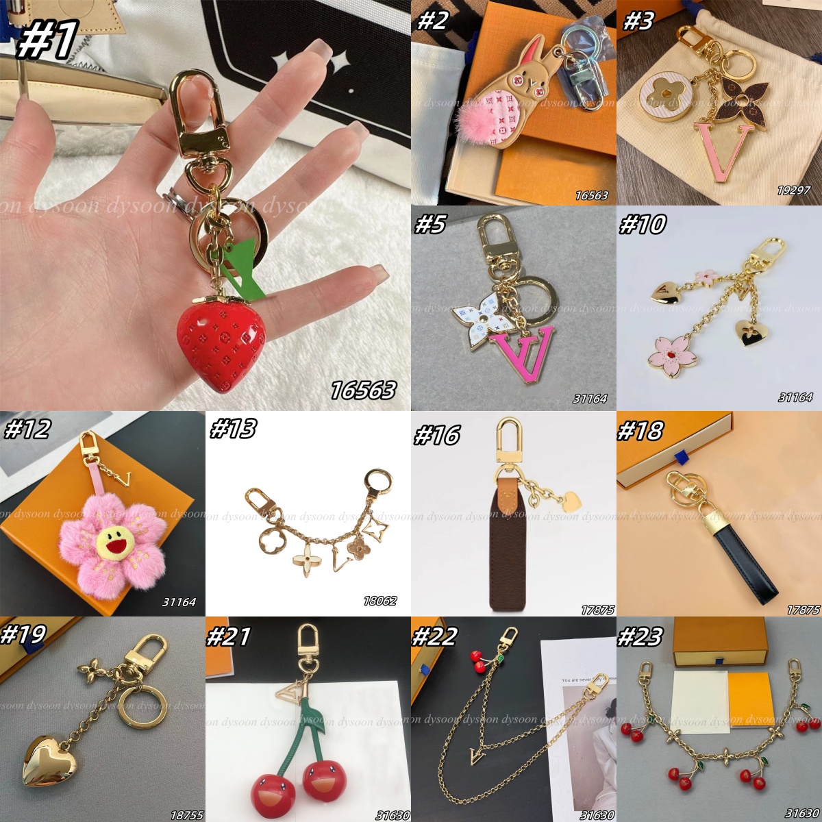 Fashion Keychains Bag Accessories Bags Charms Bag Accessories Key Chain Key Ring Multi Styles With Box