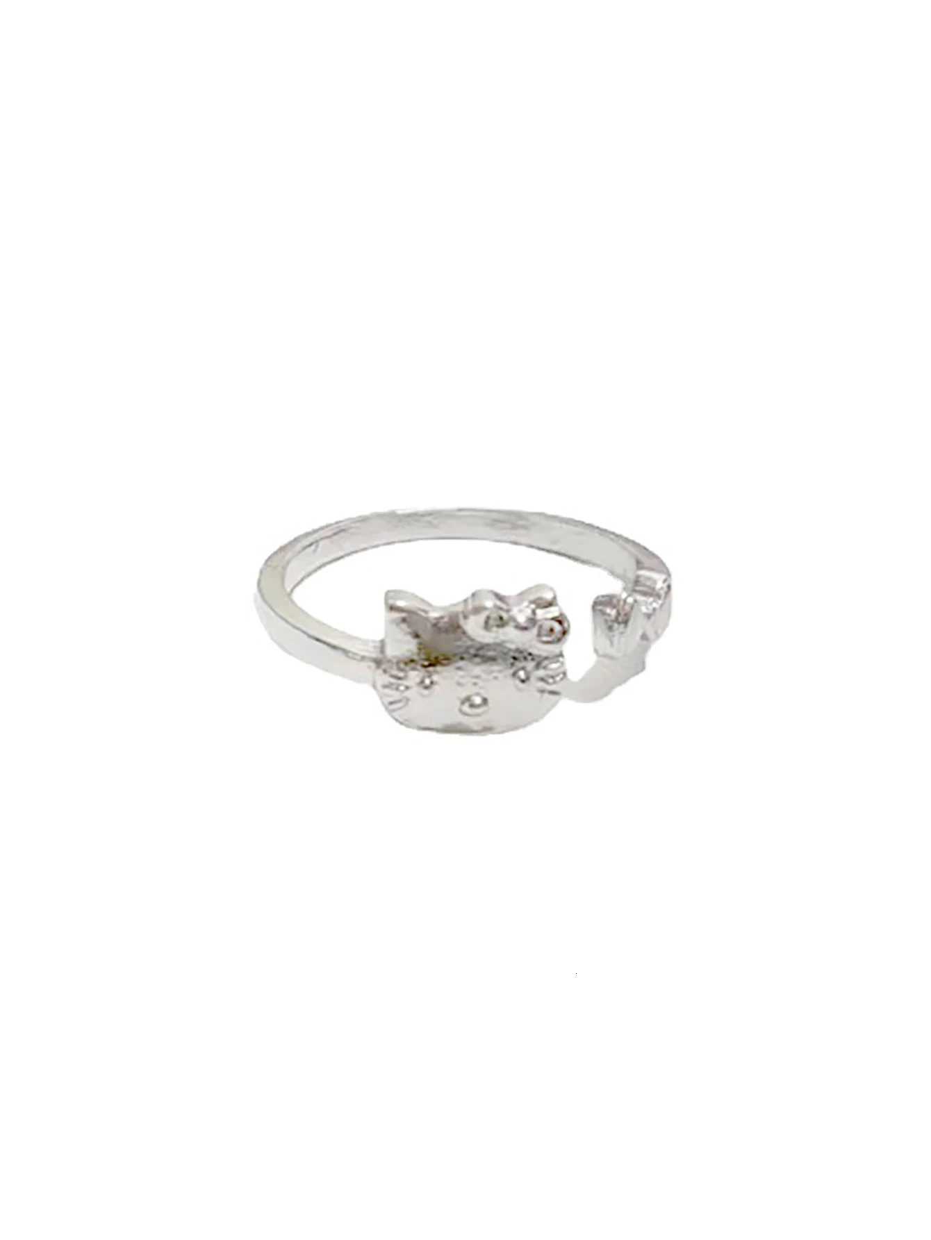 Sanrio 1pcs Kawaii Hello Kitty Adjustable Finger Rings Anime Y2K Items Accessories Cartoon Jewelry for Girls Toy Gifts w250716