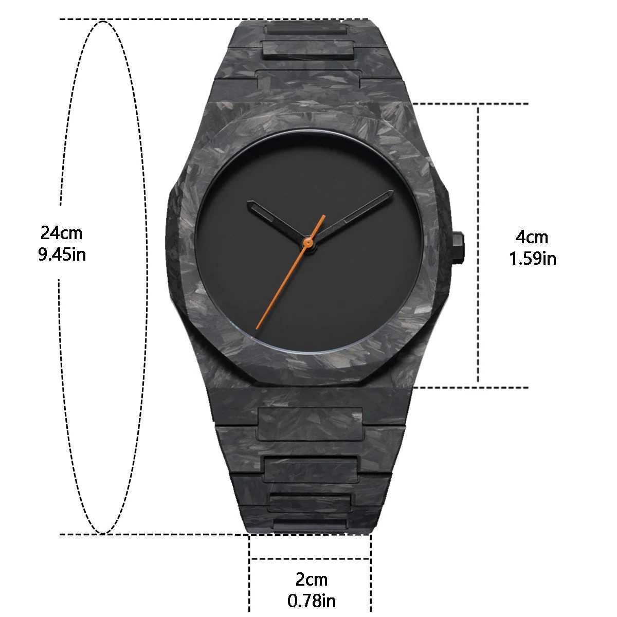 Mens Classic Business Arabic Numerals Polycaonate Quartz Fashion Sports Slim Waterproof Clock Y250715