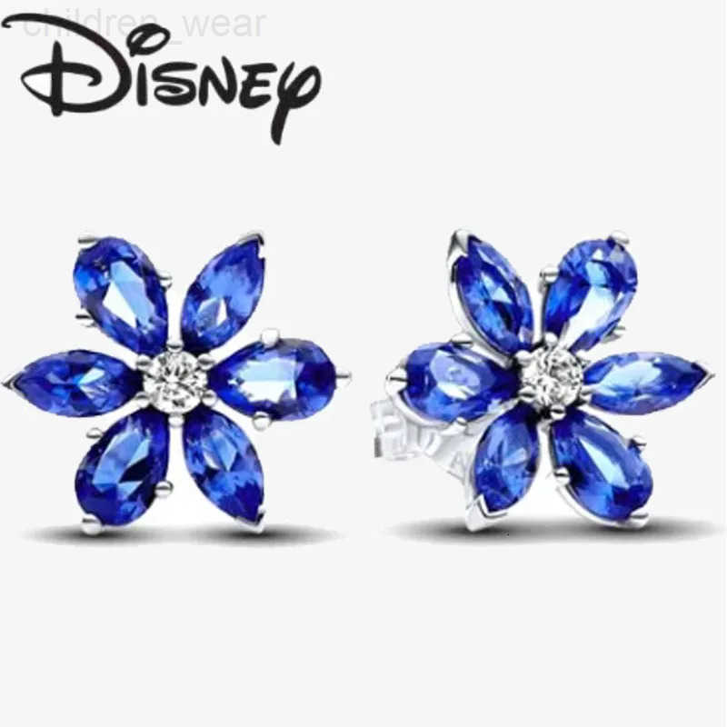 Disney 2024 New Fashion Blue Petal Earrings for Women Premium Fine Glamor Jewelry Gifts Premium Glamor Jewelry Wholesale W20250716