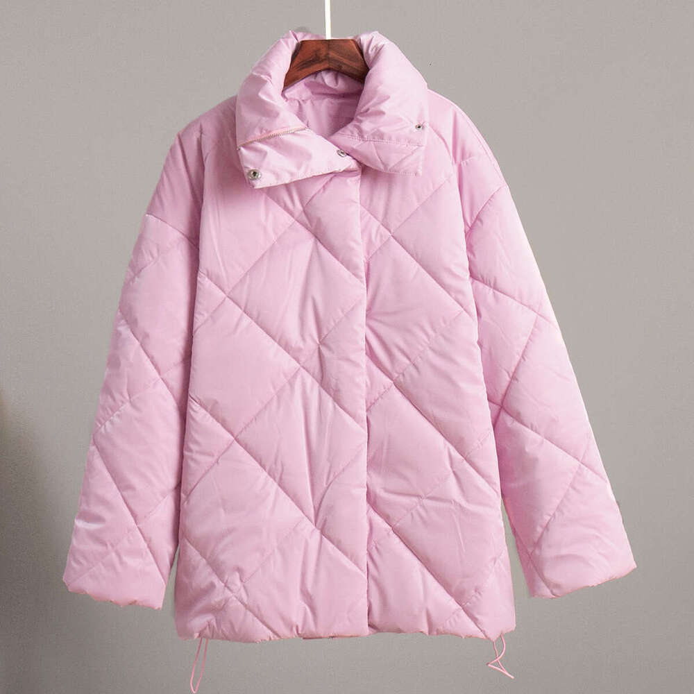 Autumn Winter New Loose Cotton With Matte And Glossy Turn-Down Collar Casual Jacket B5