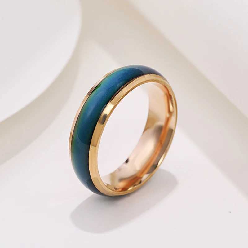 6mm Unisex Changing Color Rings for Women Stainless Steel Mood Feeling Tracker Ring for Men Novelty Jewelry for Gift Party WC039 S250716