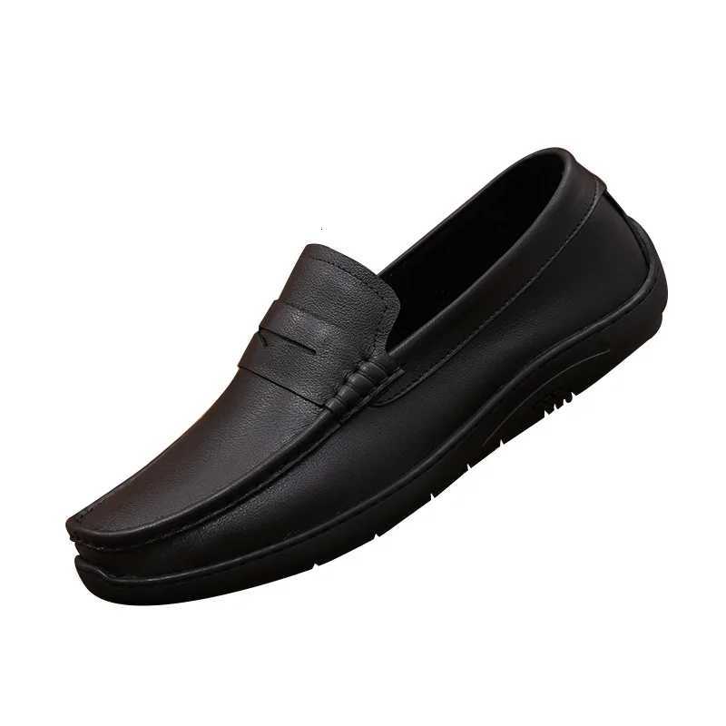 Genuine Leather Breathable Mocasines Casual Loafers Leather Shoes For Men Slip On Formal Italian Driving Flats Mens Shoes W250716