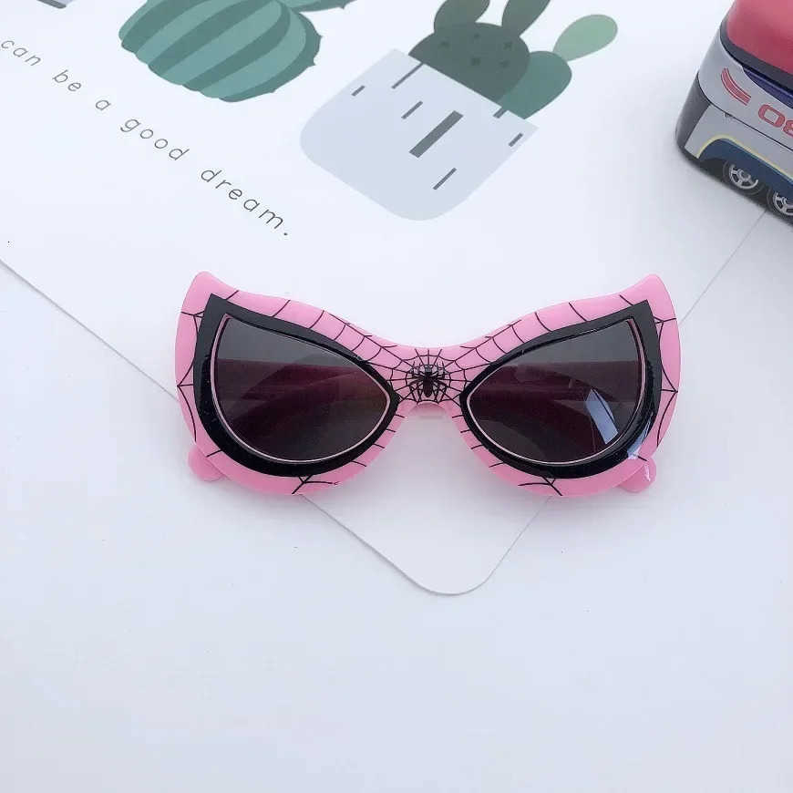 Disney WINFUL Kids Spider Sunglasses Boy Girl Cat Eye Flexible Sun Glasses UV400 Anti UVA UVB Sunglasses Outdoor Goggles W20250716