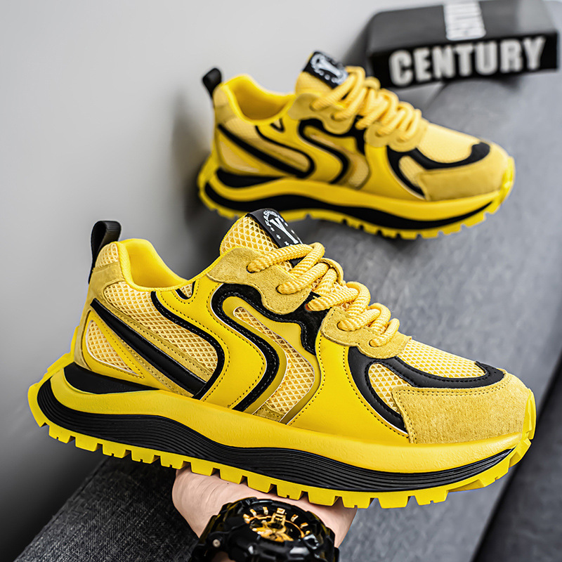 2025 Summer New Breathable Mesh Thick Sole Non-Slip Wear-Resistant Sports Men's Casual Dad Shoes ddmysaturn